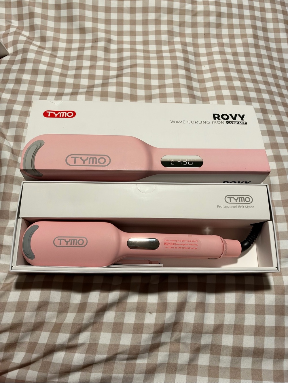 TYMO Pink ROWY Compact Wave Curling Iron - Professional Hair Styler